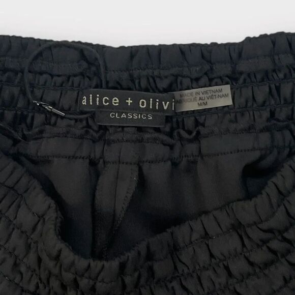 Alice + Olivia Tokyo Hi tech Joggers, Medium. Black, white stripe. track pants - Picture 6 of 14